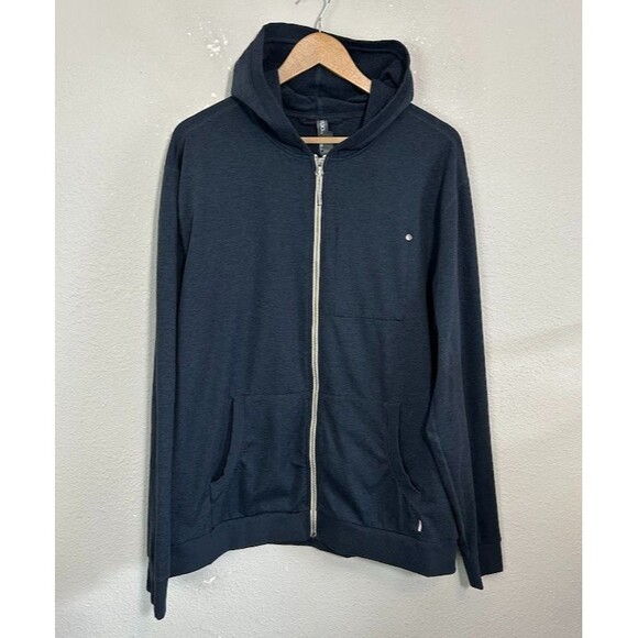 Vuori Coronado Hoodie Men's XL DreamKnit Midnight Heather Blue Zip Up Stretch - Picture 2 of 7